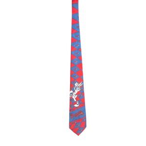 Atlanta Braves Bugs Bunny Baseball Tie Red Blue Vintage Collectible